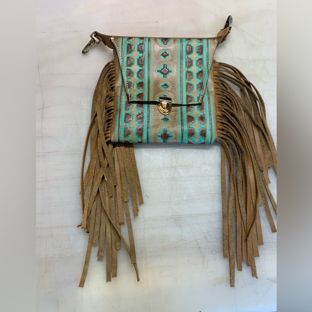 Fringed Southwestern Patterned belt loop or saddle Bag
